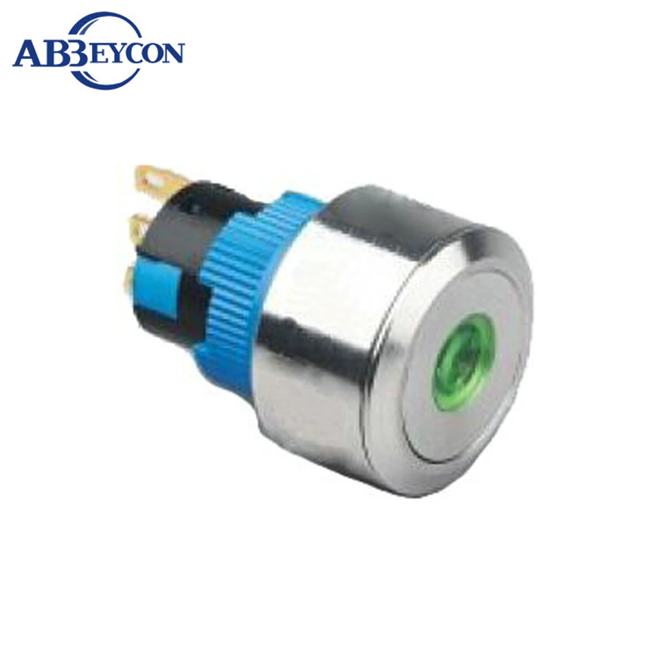 

22319F 22mm mounting dot led momentary 1NO1NC waterproof stainless steel 12V illuminated push button switch