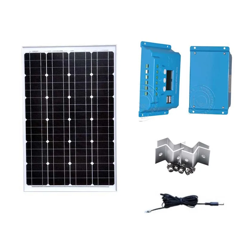 

Portable Solar Kit Set Painel Solar 12v 60W Solar Controll Charger 12v/24v 10A Z Bracket PV Cable Marine Yacht Boat Car Camping