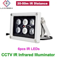 Lihmsek CCTV ИК-осветитель 6 шт. ИК-Массив светодиодов 20-50 м ИК расстояние Диапазон инфракрасный CCTV наполнитель светодиодные лампы аксессуары