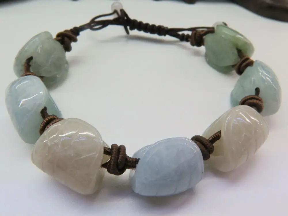 

Natural Grade A Jade (jadeite) 14mm Multi-color Tortoise Bead Bracelet 10.16