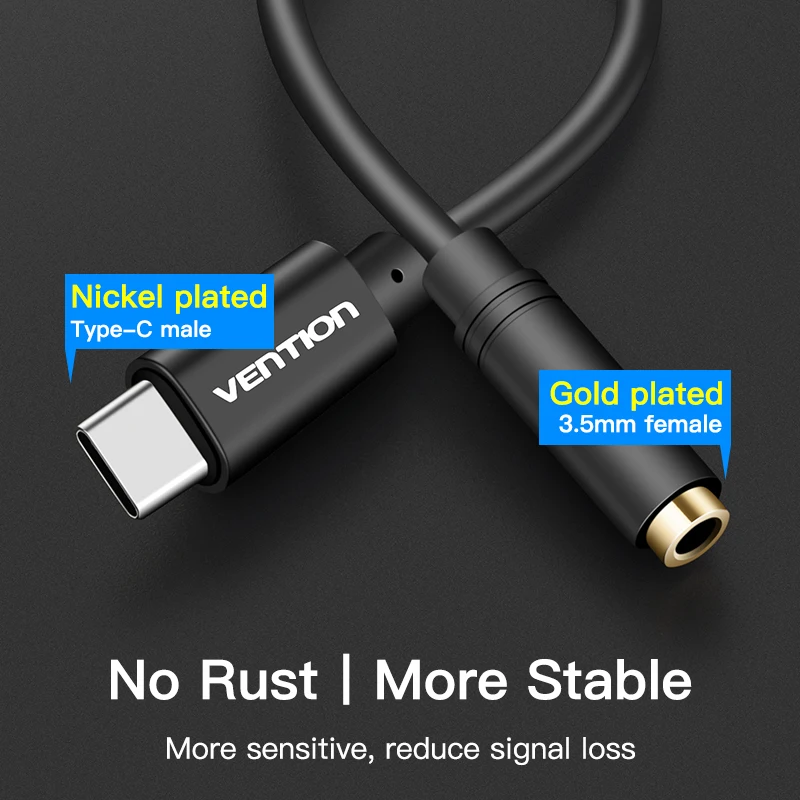 Vention Usb 3 1 Type C USB штекер 5 AUX аудио мм кабель для наушников адаптер Женский Разъем