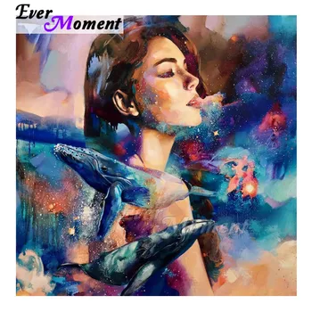 

Ever Moment Diamond Painting 5D DIY Handmade Picture Of Rhinestone Woman Dolphin Cross Stitch Home Diamond Embroidery 3F1957