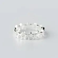 Новинка, 925 пробы, серебряные кольца для женщин, Звездные Кольца, модные, свадебные, регулируемые, размер кольца