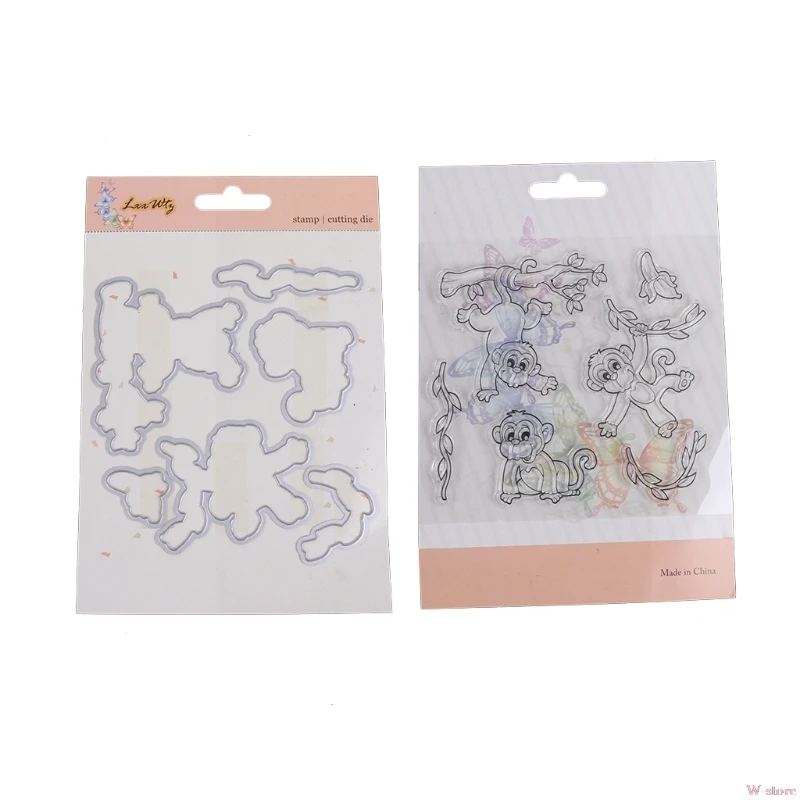 

Monkey Silicone Stamp Cutting Dies Stencil Frame For Scrapbook Album Decor Craft W-store Sep17_A