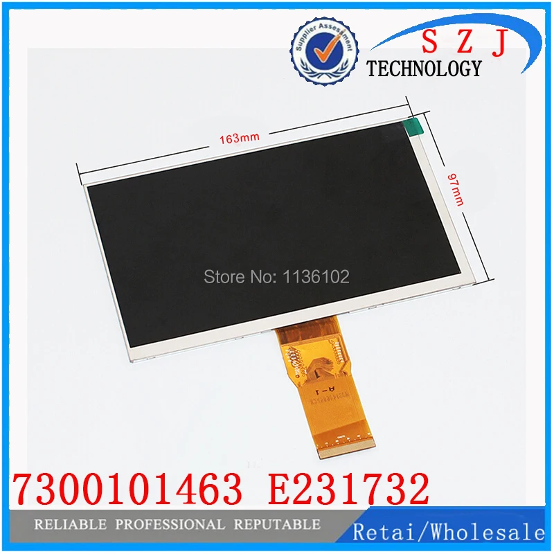  (Ref:7300101463 E231732) Original 7'' inch 163*97mm HD 1024 * 600 LCD display for cube U25GT tablet PC free shipping 10Pcs/lot 