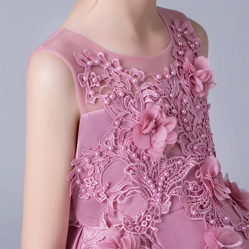 Г. Платье со шлейфом в цветочек Детские платья для девочек, детское платье принцессы вечерние платья для девочек на свадьбу от 10 до 12 лет, Прямая поставка