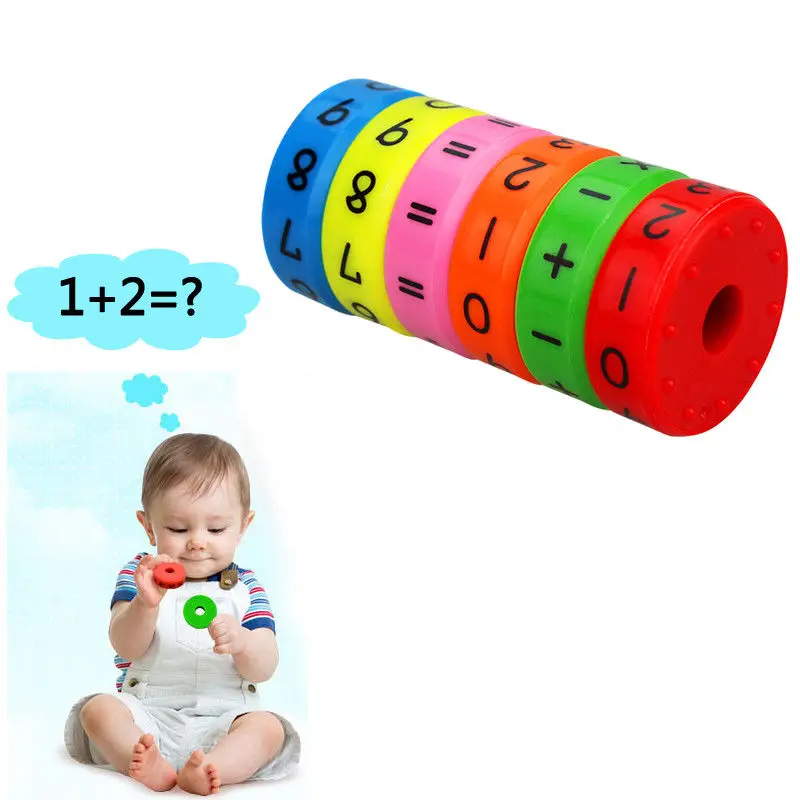 

New children education learning Magnetic Math Toys for kids puzzle cube add subtract multiply and divide toy Colorful Ring