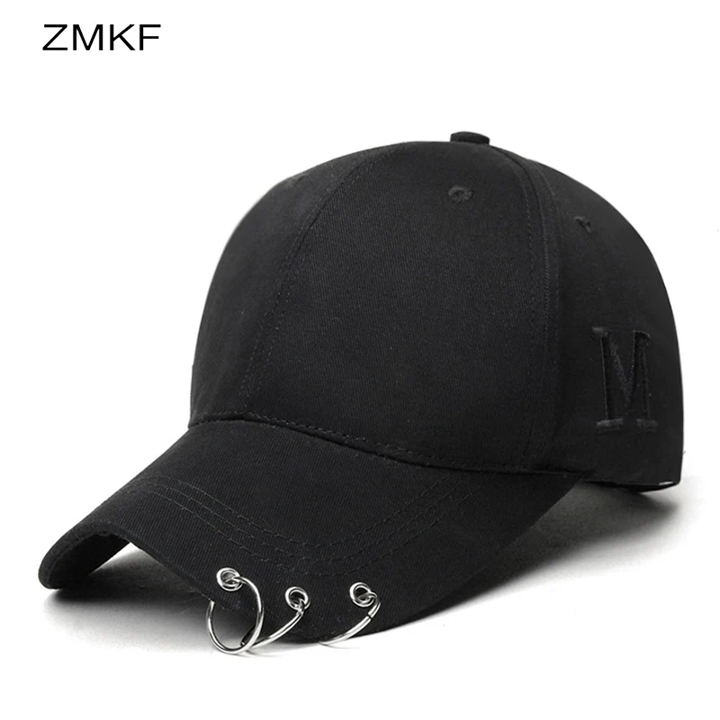 2018Iron Ring Cap Women Baseball Cap With Rings Gold Color Snapback Hip