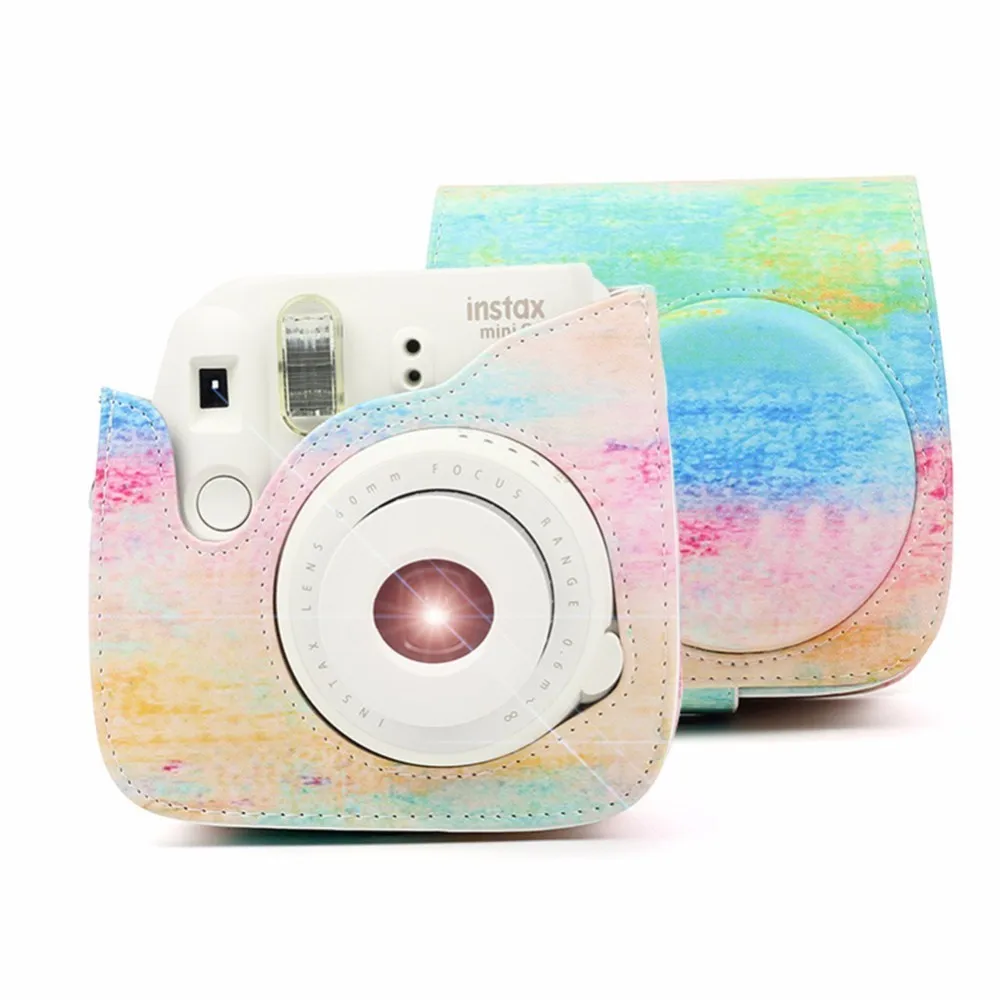 Красочная Сумка через плечо из искусственной кожи для камеры Fujifilm Instax защитный