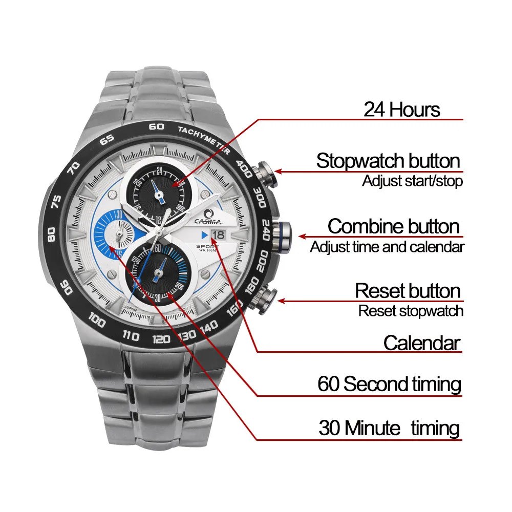 Watch Mens Wrist Casiam#8209 Movement Brand 1