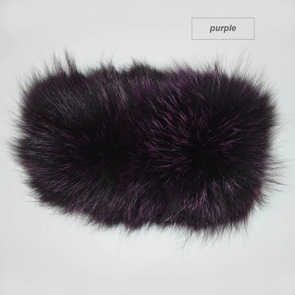 fox fur headband color purple