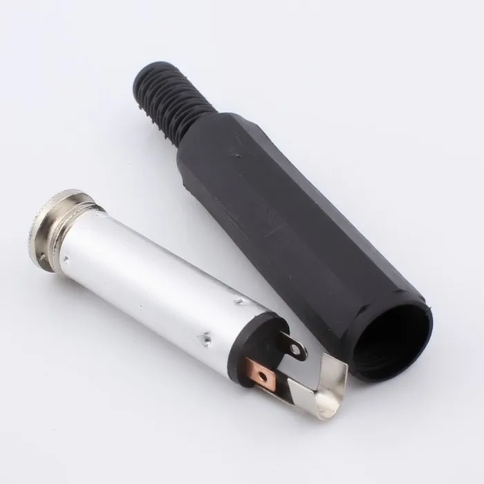 50pcs 6 35mm 1 4 TRS Audio Socket Jack 3 Pole female solder wire type plastic shell headphone socket