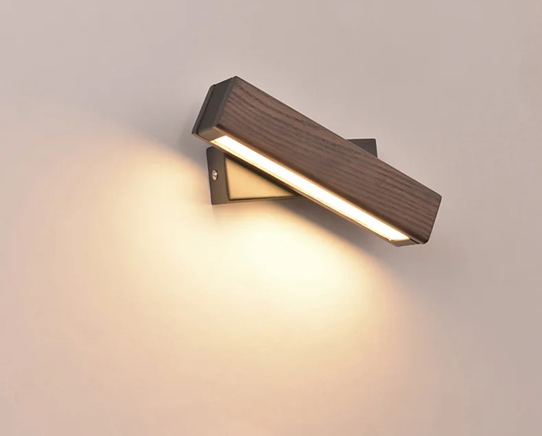  Modern Led Indoor Luminaire Wooden Wall Lamps 180 Degree Rotation Bedside Light Vanity Light Bathro - 32923860531