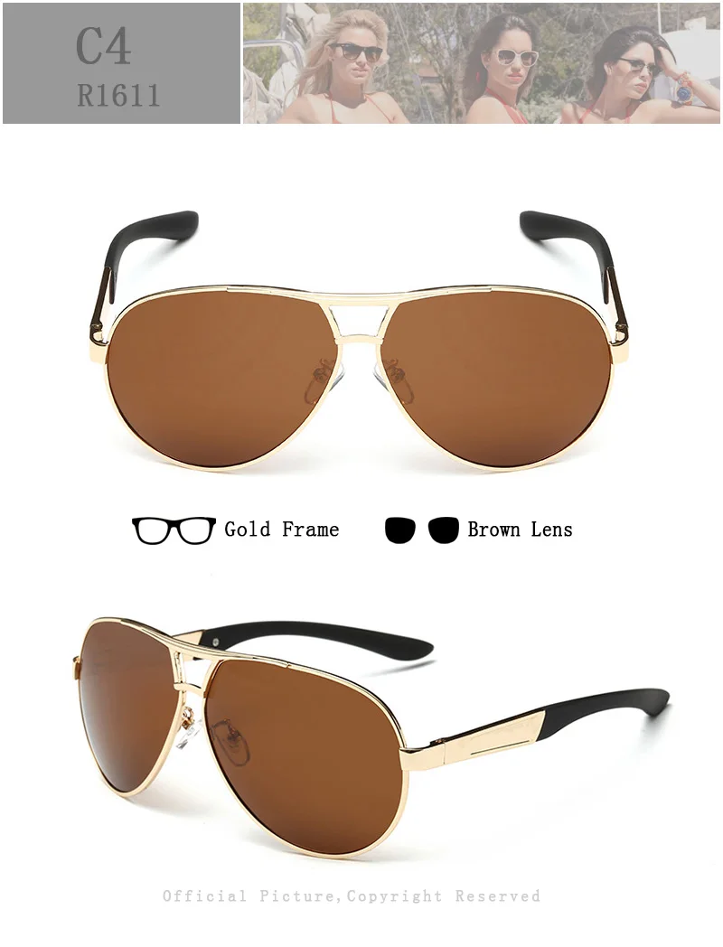 Модные бренды поляризованные солнцезащитные очки Для мужчин Бизнес высококачественные классические солнцезащитные очки Блок вождения