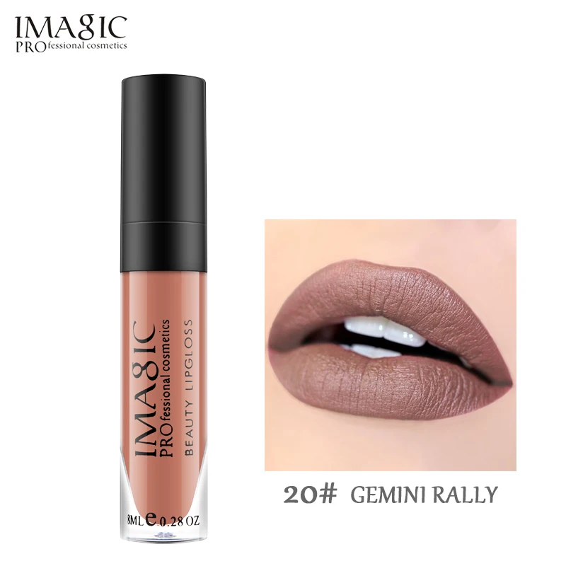 IMAGIC Matte Lipstick Makeup Tint Lip gloss Cosmetics long lasting LipsStick Make up Lips Liquid gloss Beauty Imagic Makeup - Цвет: GEMINI RALLY