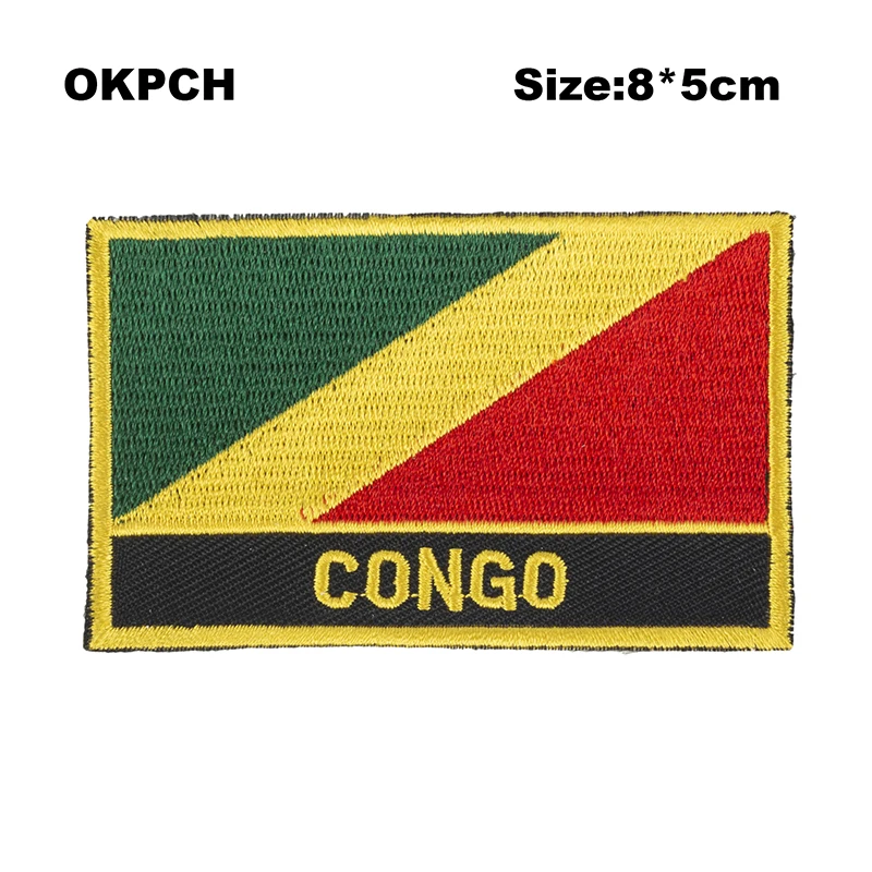 Гамбия квадратной формы флаг железа на патчи орзен вышивка патч пользовательские наклейки PT0063-R