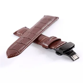 

18 20 22 24MM Double Click Butterfly Clasp Genuine Leather Watch Band Strap Watchbands Sport Watches Belt Accessories And Tool