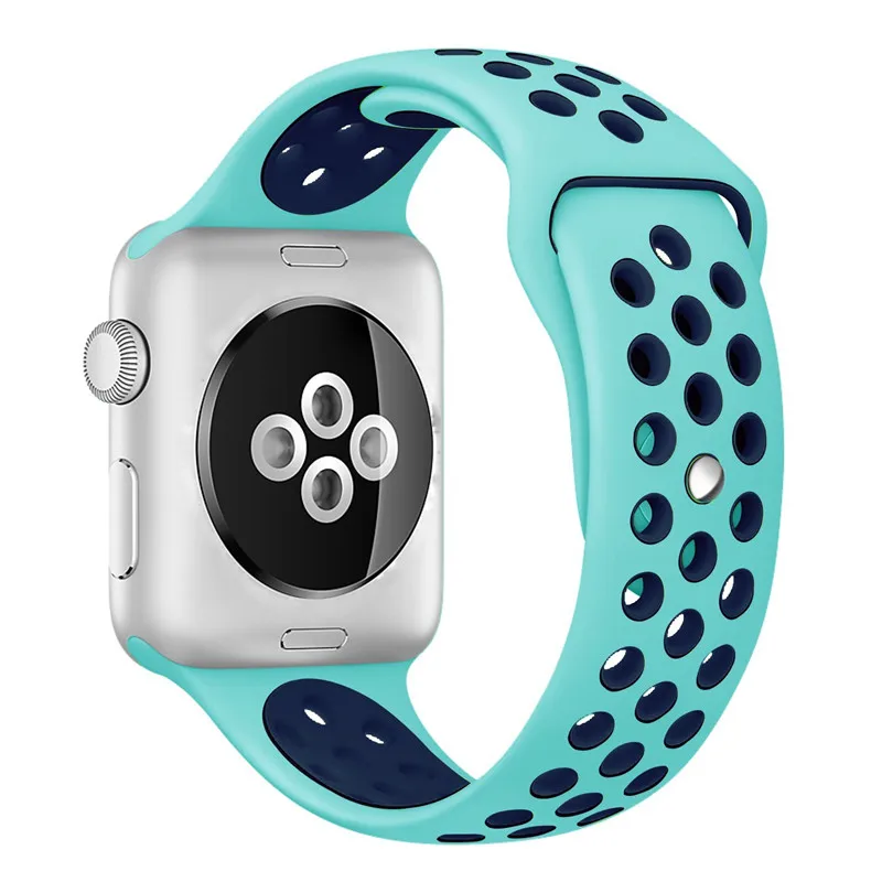 40 мм 44 цветной мягкий силиконовый ремешок для Apple Watch 38 спортивный резиновый