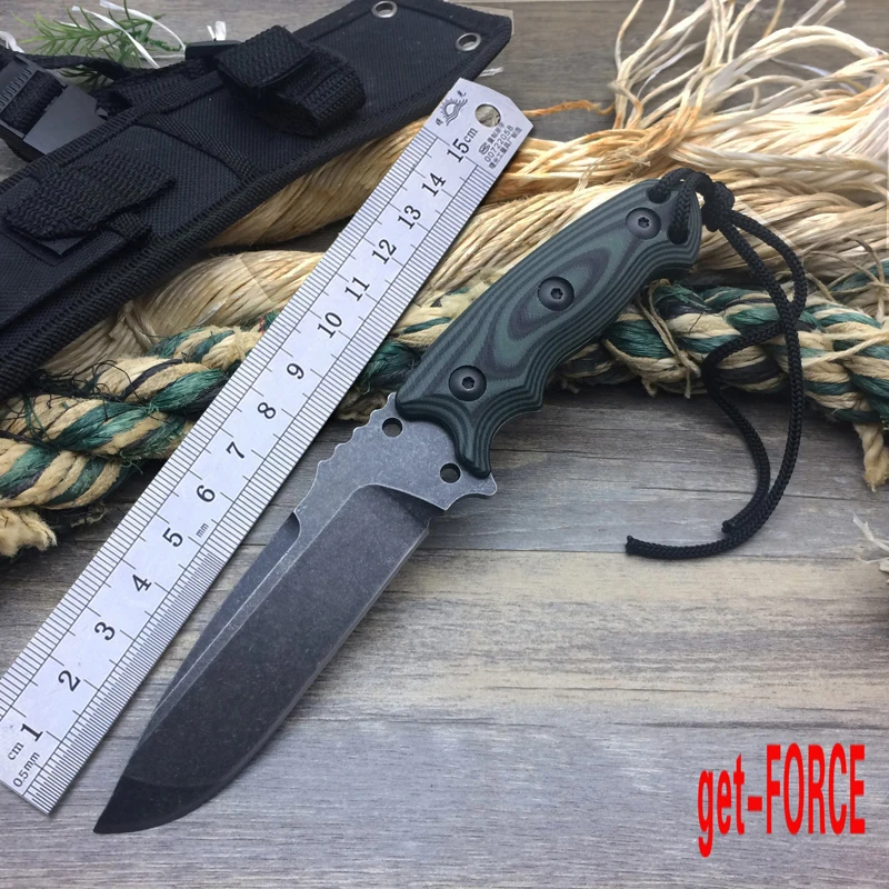 

get-FORCE Full Tang Fixed Blade Knife,5Cr15Mov Outdoor Tactical Knife,EDC Survival Jungle Knives,Gifts Hunting Straight Knives