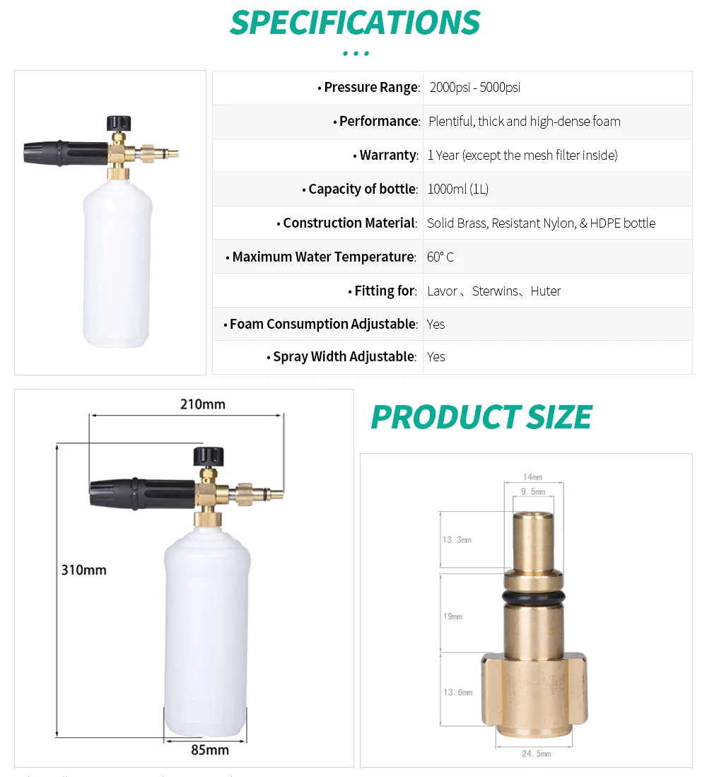 Пеногенератор мойка высокого давления автомойка мойка высокого давления,керхер мыльная бутылка с металлическим адаптером Lavor Parkside Foreman Sterwins Hitachi Sorokin Copokin Hammer Elitech Champion