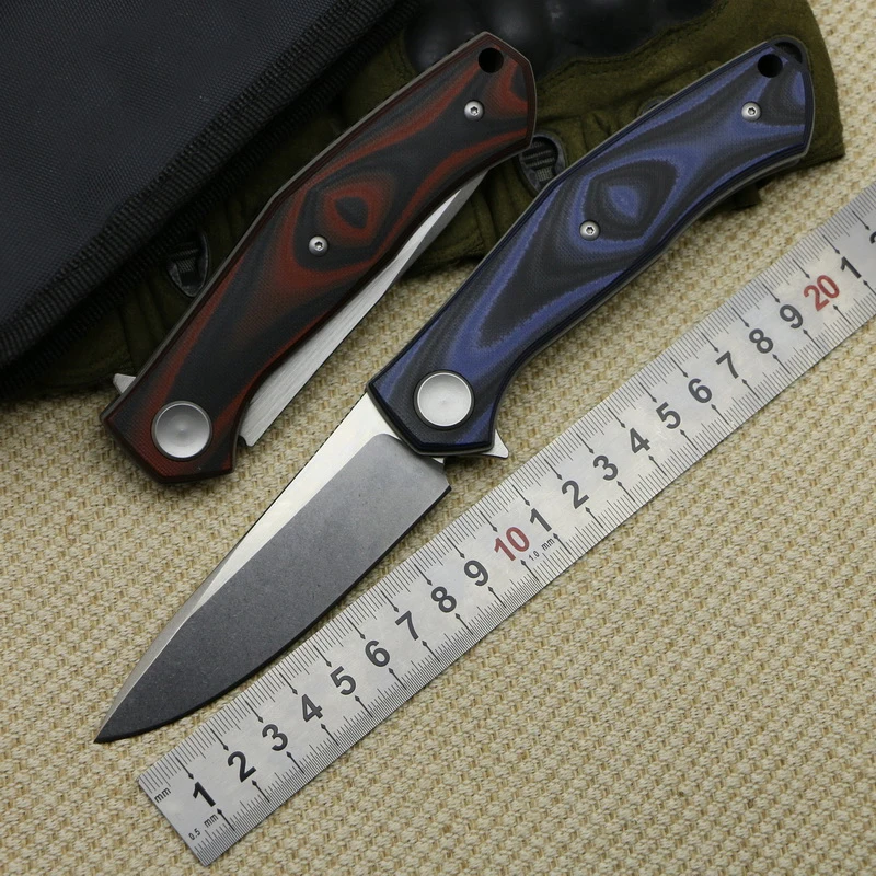 

LOVOCOO MRBS folding knife G10 handle Titanium D2 blade folding knives ball bearings flipper hunt outdoor survival EDC tools