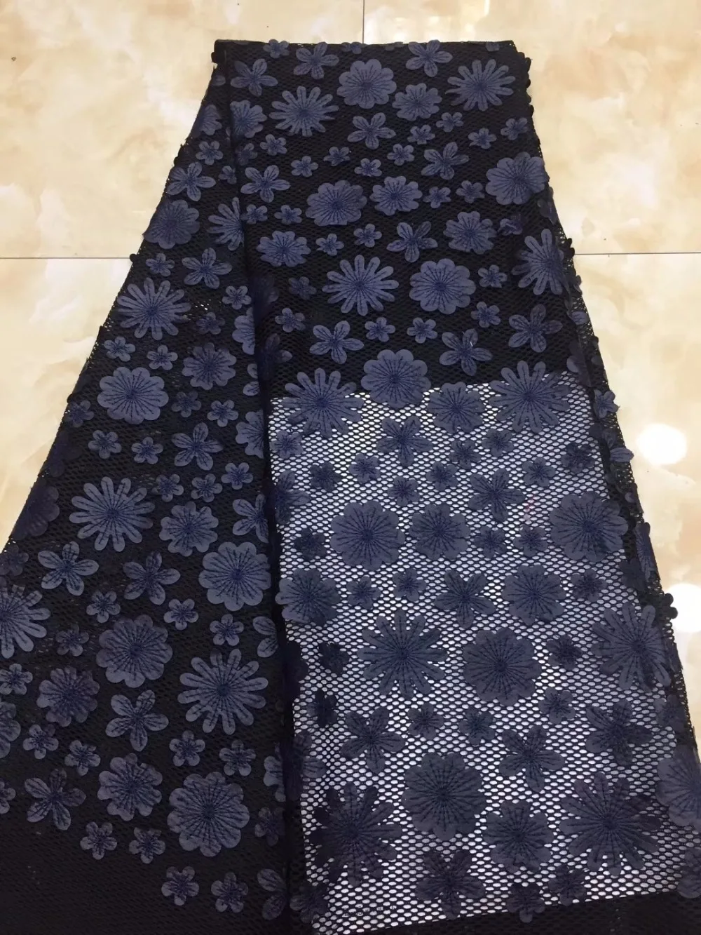 

French African lace fabric high quality embroidered Nigerian net lace with guipure lace fabric 5 yards for lady dress