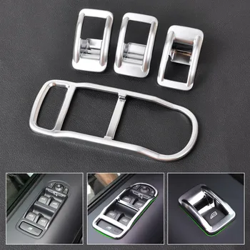 

CITALL 4pcs Chrome Interior Door Window Switch Panel Cover Trim for Land Rover FREELANDER 2 LR2 2008 - 2011 2012 2013 2014 2015
