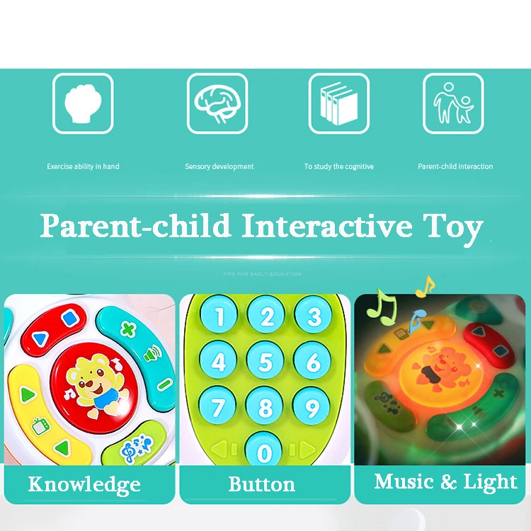 Электрический детский телефон ТВ пульт дистанционного управления Детские игрушки Мобильный/телефон свет музыка обучение Развивающие игрушки для детей 13 месяцев