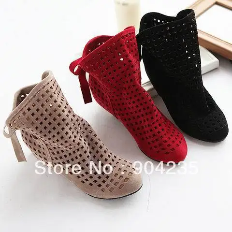 Moda tiras para mujer botines calado talón plano zapatos rojo negro Beige  botas|boot shoe horn|boots costumeshoes boots women - AliExpress