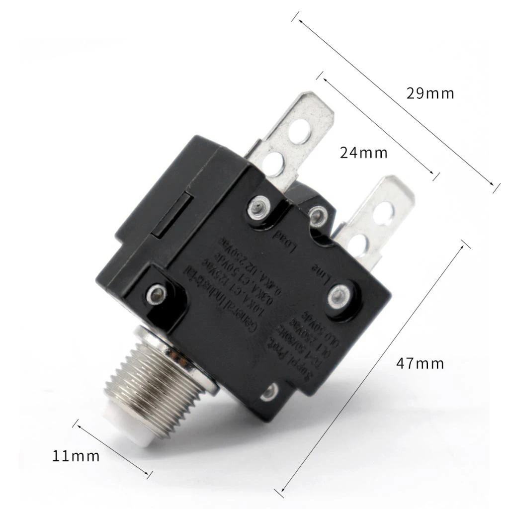 12V-24V Push Button Resettable Circuit Breaker with 2 Quick Terminals 20AMP High Sensitivity Overload Protection