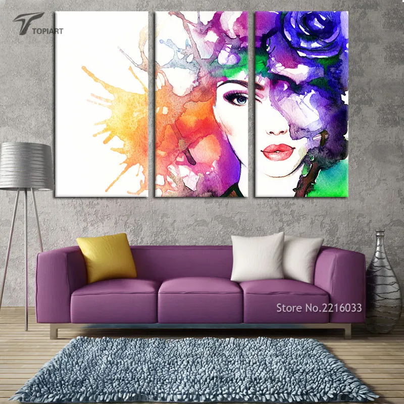3 Panel Decor Wall Art Abstract Beauty Canvas Print ...