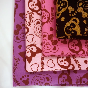 

90*143cm patchwork Canvas fabric cut Duffy Bear Gelatoni cat cotton fabric for Tissue Kids bag shoe DIY handmade materials