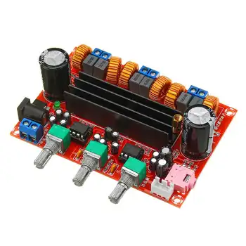 

CLAITE DIY 2*50W+100W Digital Audio Amplifier Board Subwoofer Speaker Amplifiers DC12V-24V Amplificador