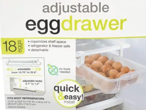 

Fridge EGG Drawers Refrigerator Pull Out Bins Snap On Drawer 18 EGGS Organizer