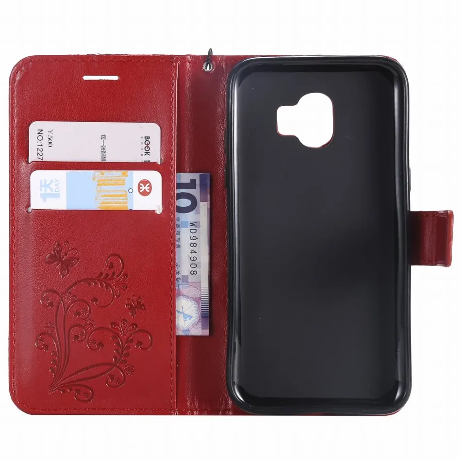 Чехол книжка с рамкой бабочкой для Samsung A3 2016 A5 2017 A6 A7 A8 Plus A9 2018 S3 S4 S5 S6 Edge S7 S8 S9 слот