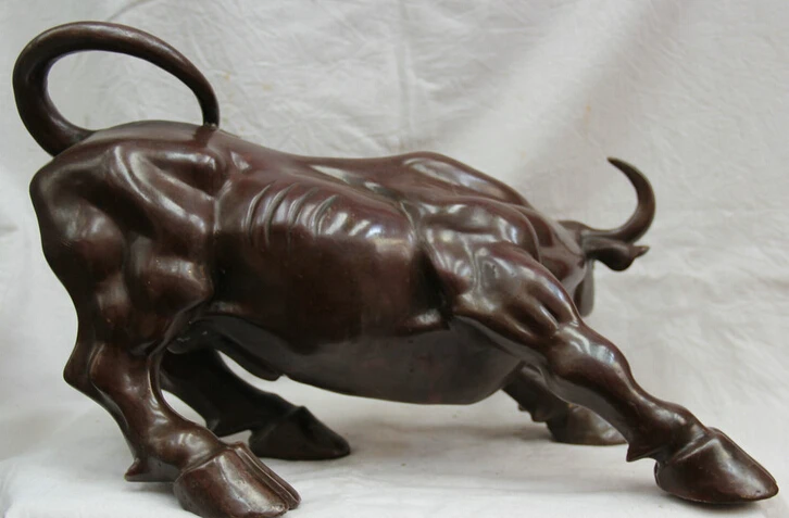 SCY S62 6 &quotКитай Китайский Бронзовый народный год зодиака бык Oxen статуя животного