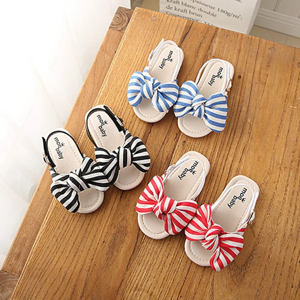 

New Fashion Big Bowknot Summer Sandals Toddler Girls Shoes Children Sandals Girls Princess Soft Shoes Kids (US size)