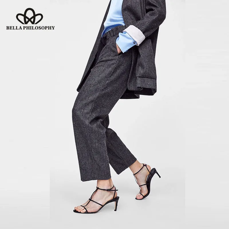 Wonder 2018 new Autumn Winter Casual Twill Long Pants Loose Drawstring High Waist Harem Pants Office Lady chic Fashion Capri