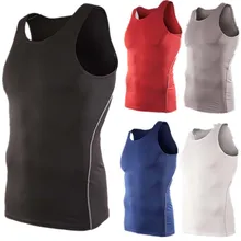 Майки мужские Мужские сжатия жилет производительность белье ощущение прохлады быстро сухой бак спортивная отдых туризм рукавов футболки