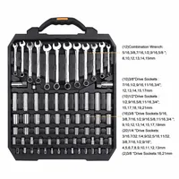 DEKO 192 pièces 198 pièces ensemble d'outils de réparation de voiture professionnel clé à cliquet tournevis douille Kit d'outils mécaniques avec boîte de fraisage par soufflage 4