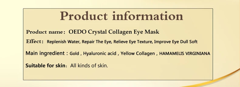 60pcs=30packs Beauty Gold Crystal Collagen Eye Skin Care Eye Patches for Dark Circles, Puffiness, Wrinkles and Bags Eye Gel