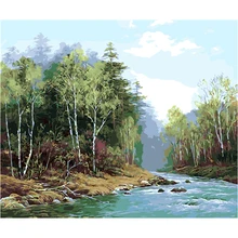 YIKEE декоративная картина маслом по номерам, картина по номерам Обрамленный поток