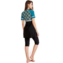 Цифровые печатные с короткими рукавами купальник для женщин консервативной купальник для женщин пляжный купальник для мусульман китайский красный