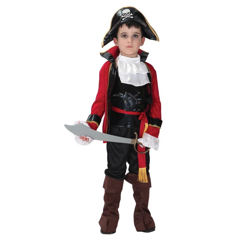 

Children Kids Boys El Captain Costume Royal Pirate Prince Costume New Year Pirates Party Purim Halloween Fancy Dress Up