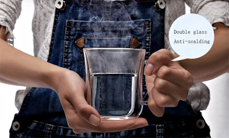 200ML Transparent Double Wall Glass Water Mug Glass Beer Coffee Mug Handmade Creative Beer Mug Tea Mugs7
