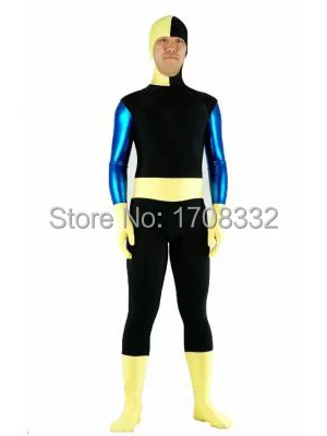Ravager DC Comic Lycra Spandex black Superhero Costume fullbody zentai suit open face