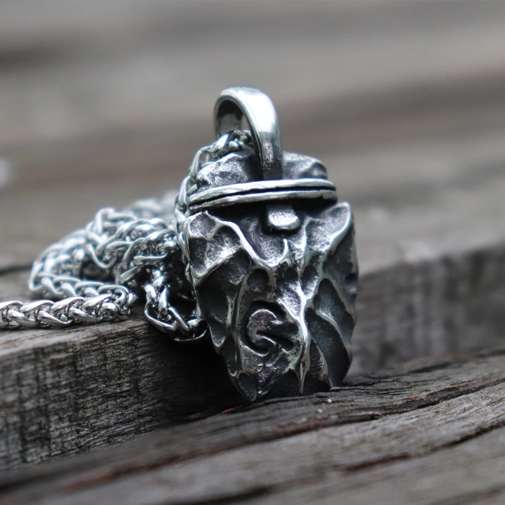 

Vintage Original Rune Stone Arrow Stainless Steel Pendant Necklace Viking Nordic Amulet Jewelry