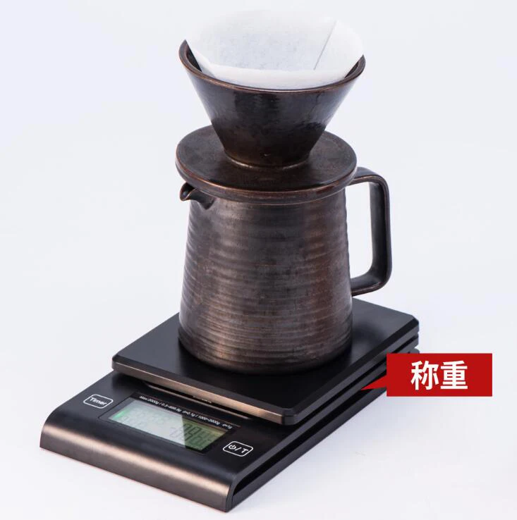 AJY 2 кг Мини цифровые кухонные весы 0,1 г Таймер кофе весы с температурным зондом