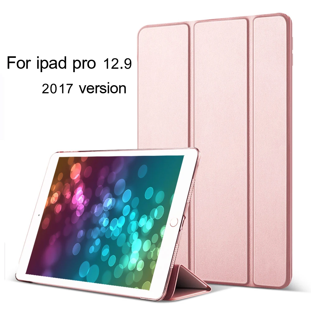 Для ipad pro 12 9 чехол 2017 из искусственной кожи передняя крышка прозрачный PC задняя
