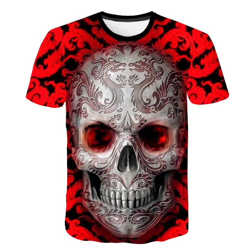 Newest 3D Printed Skulls Pattern T-shirt Summer Fashion Men Tops tee Men Casual Breathable T-shirt O-neck Short Men T-shir - Цвет: 361